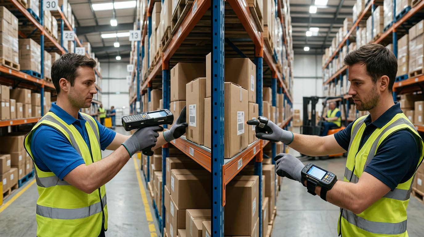 Порівняння на складі: ручний ТЗД і носиме рішення з кільцевим сканером