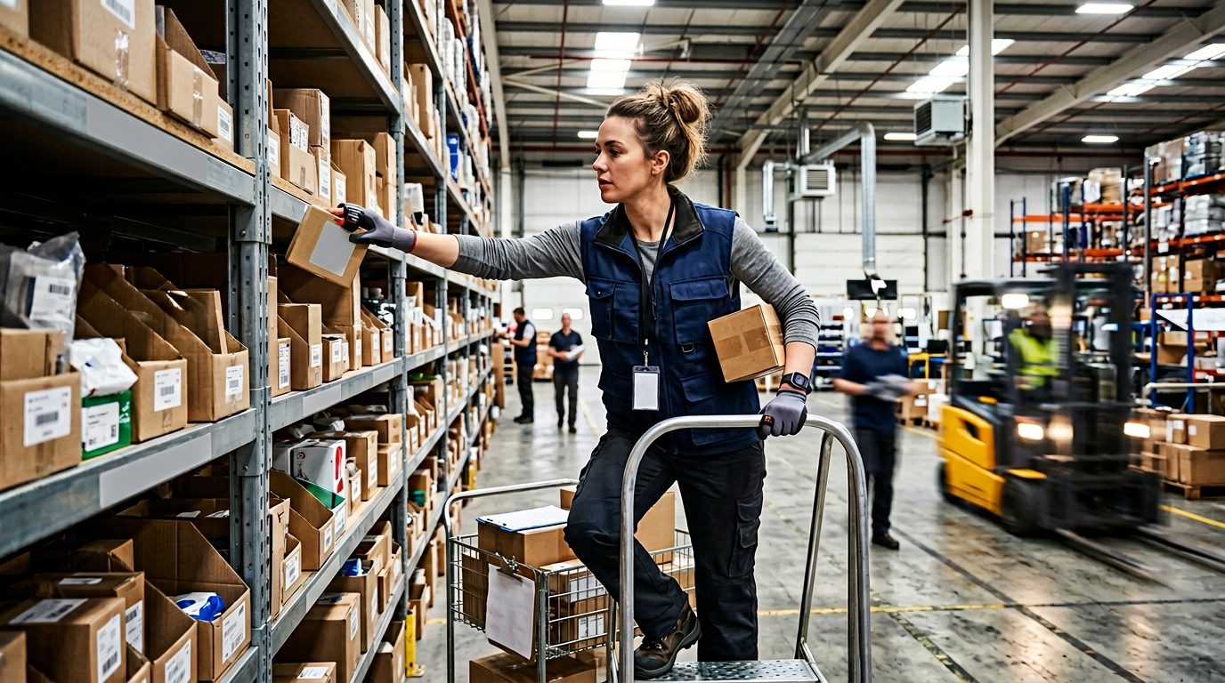 Комплектування замовлень зі стелажів з носимим сканером або ТЗД